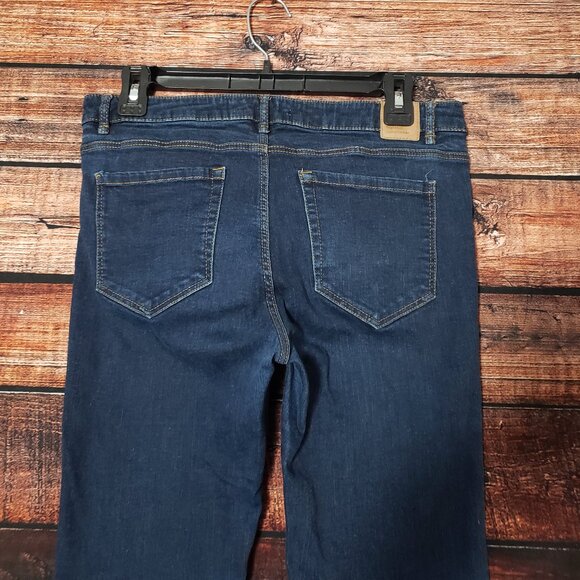 Zara Trafaluc Jeans Size 8 Mid Rise Skinny Dark Wash Blue Denim - Picture 2 of 9